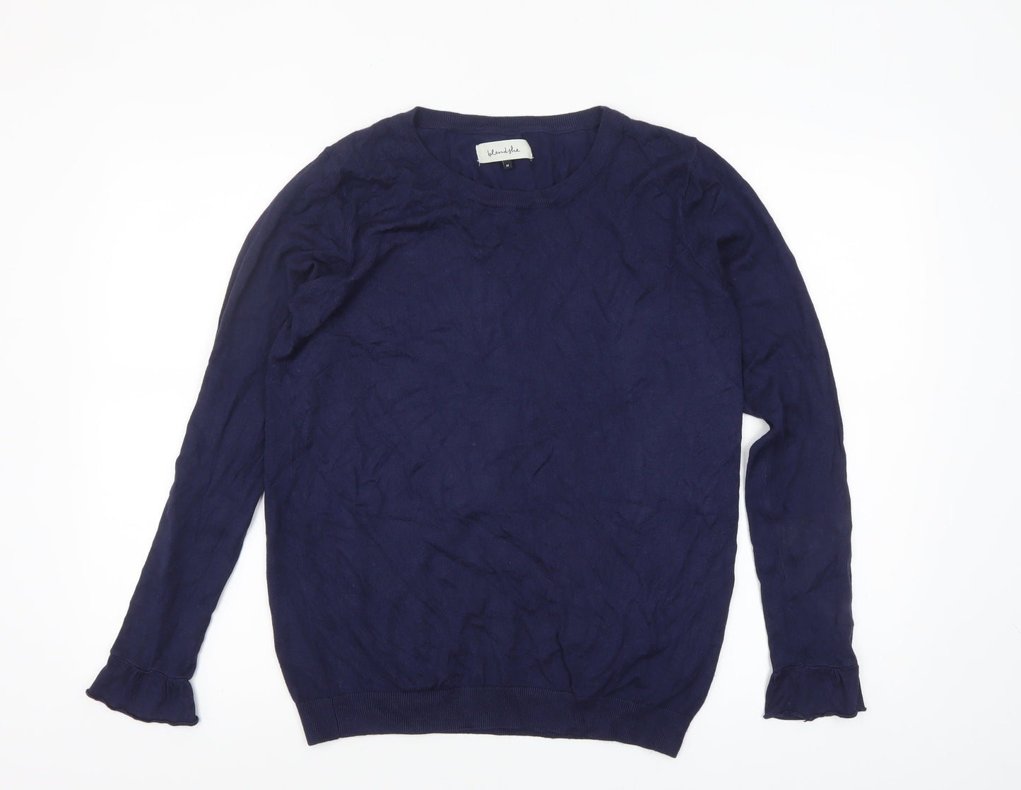blendshe Women's Blue Pullover Jumper M Long Sleeve Crew Neck Knit