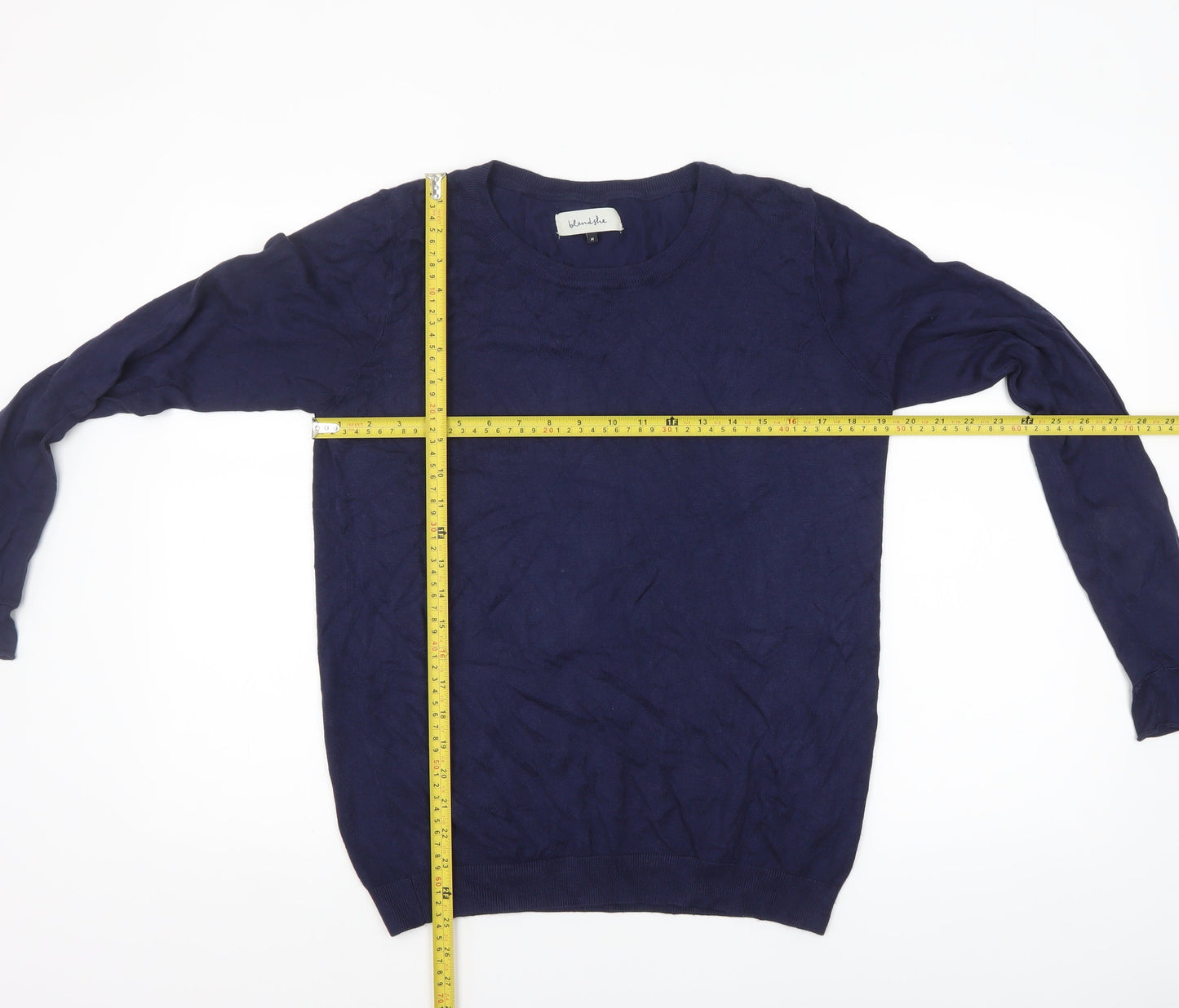 blendshe Women's Blue Pullover Jumper M Long Sleeve Crew Neck Knit