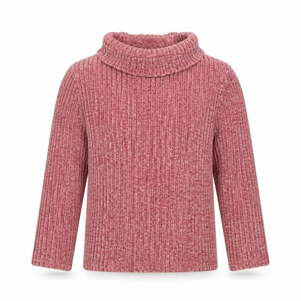C&A Girls Pink Ribbed High Neck Long Sleeve Pullover Top Size 7 Years