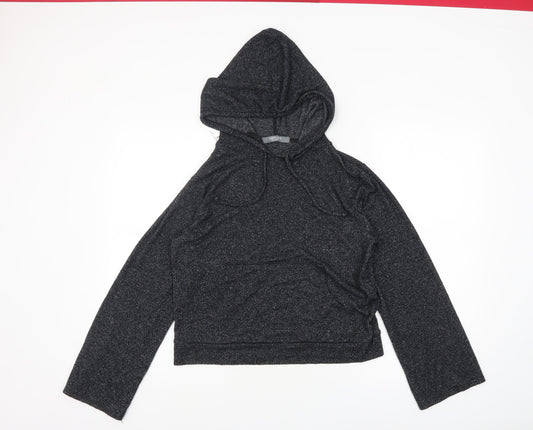 Coin 1804 Women Black Pullover Hoodie Size M Soft Stretch Casual