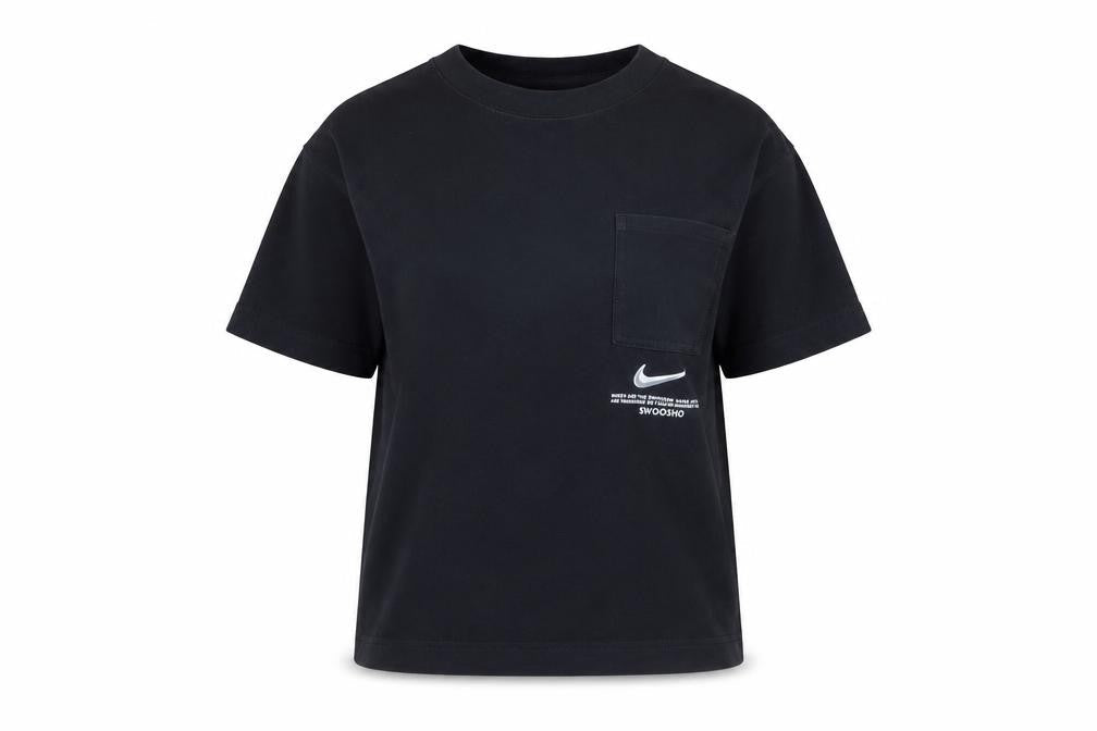 Nike Women's Black Cotton Relaxed Fit Short Sleeve T-Shirt S