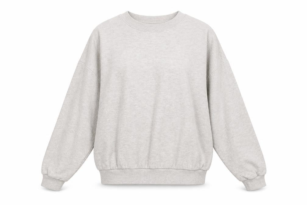 Front view of ASOS Women’s Beige Crew Neck Pullover Sweatshirt, size UK 14