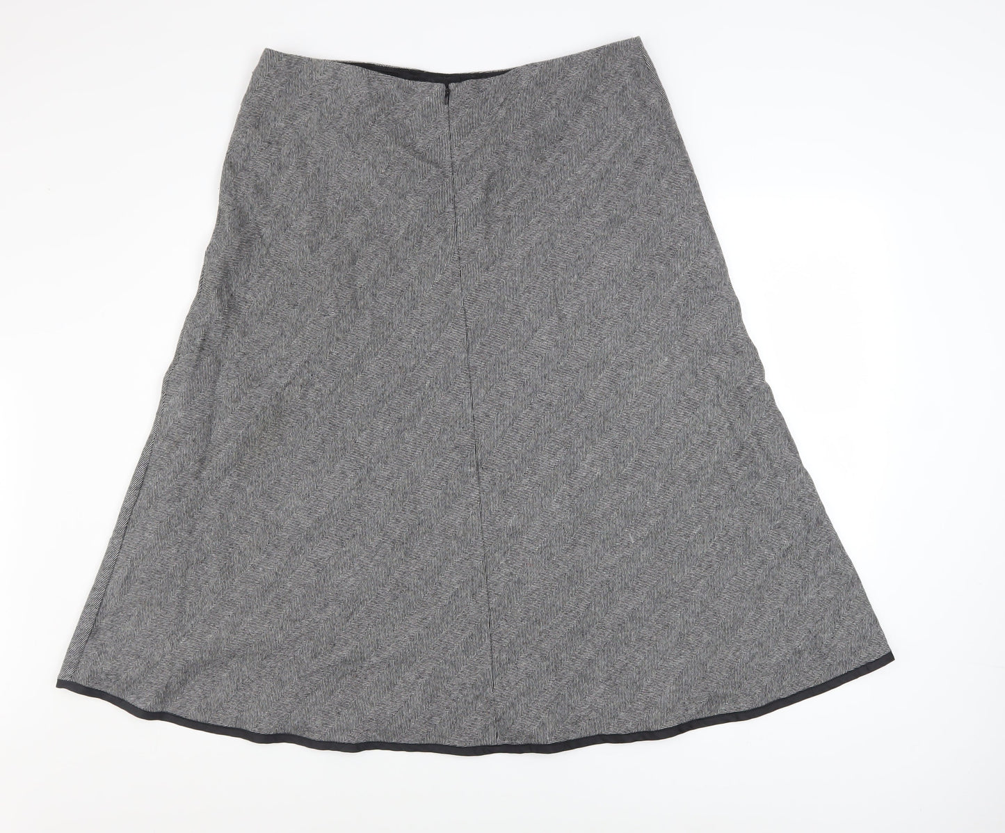 Marks and Spencer Women Grey Wool Blend A-Line Tweed Skirt UK 16