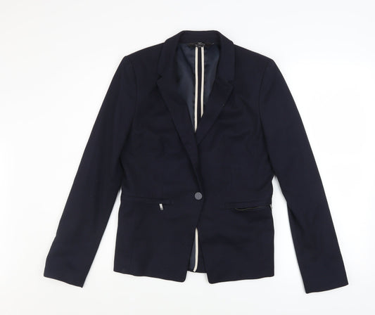 Next Tailoring Navy Women's Size 10 Regular Single-Breasted Blazer Jacket
