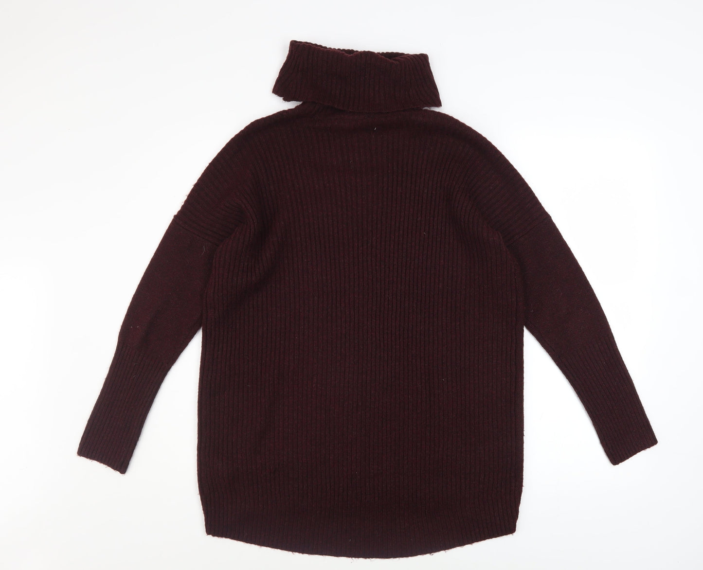 Miss Selfridge Women Brown Roll Neck Long Sleeve Knit Jumper Size 6