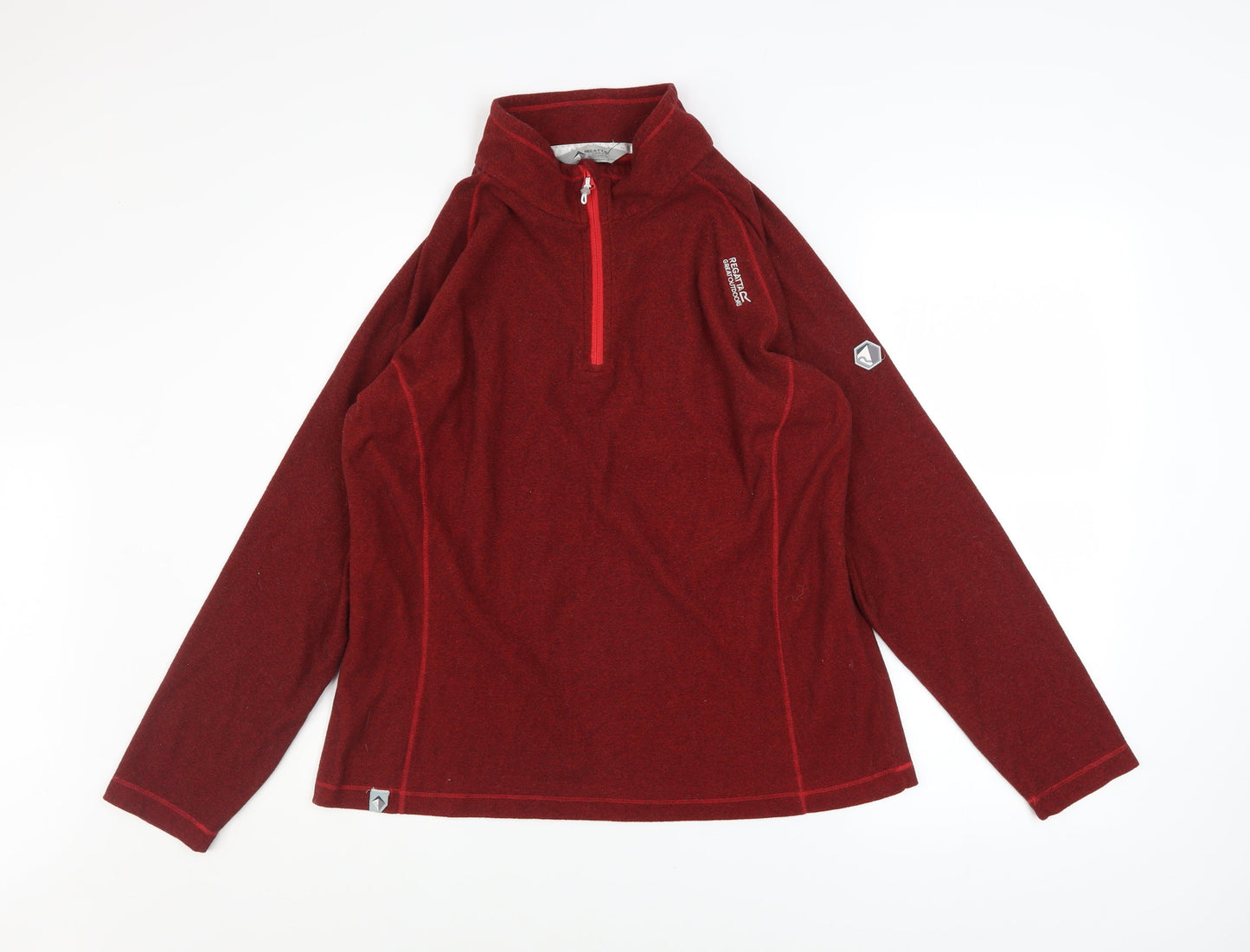 Regatta Great Outdoors Women's Red 1/4 Zip Fleece Pullover UK 16