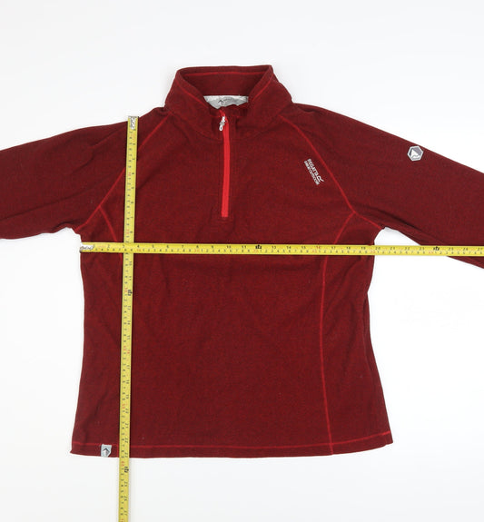 Regatta Great Outdoors Women's Red 1/4 Zip Fleece Pullover UK 16