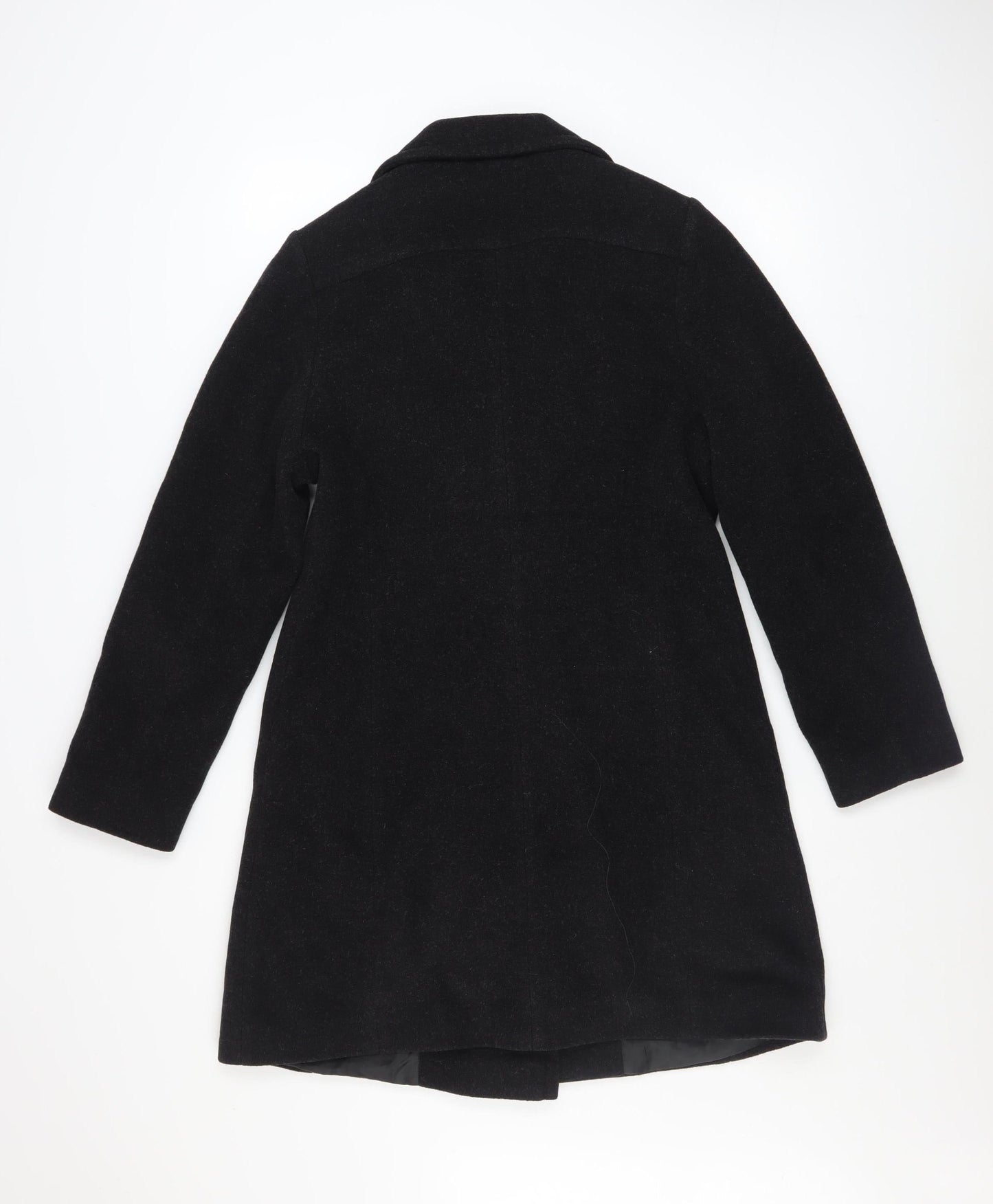 Vernissage Women’s Black Wool Pea Coat Size 8 Mid-Length Smart