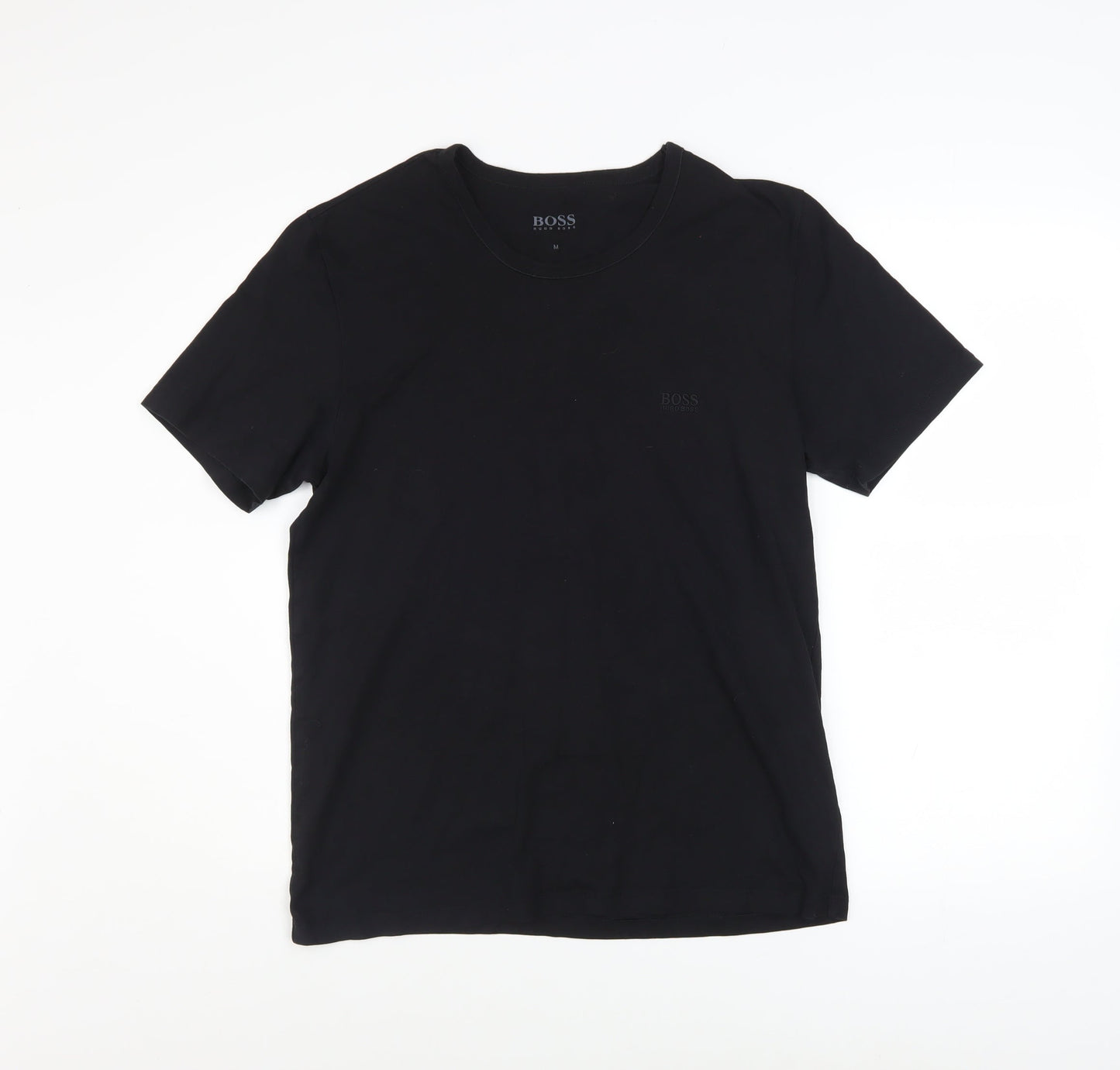 Hugo Boss Men's Black Cotton Crew Neck Regular Fit T-Shirt M