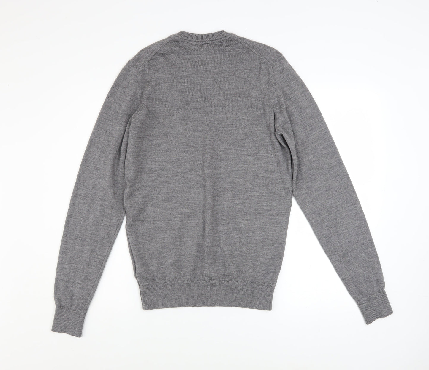 Lacoste Men's Grey Wool Crew Neck Pullover Jumper Size S