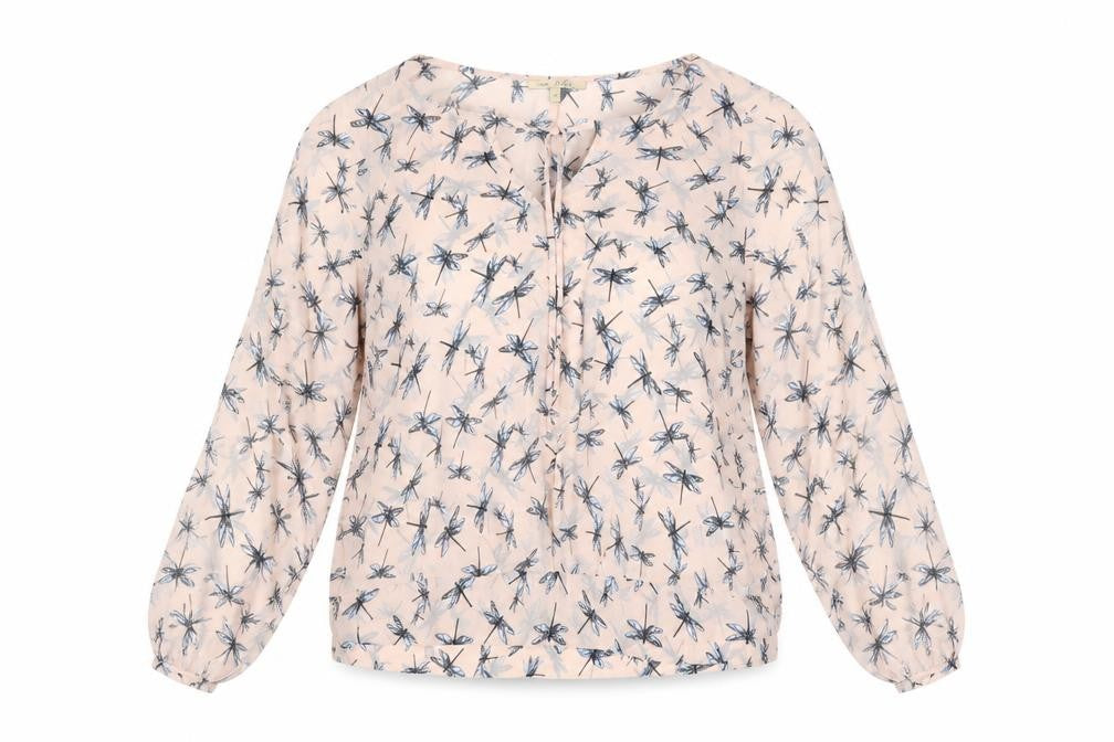 Next Women Pink Dragonfly Print Chiffon Tunic Blouse Size 14