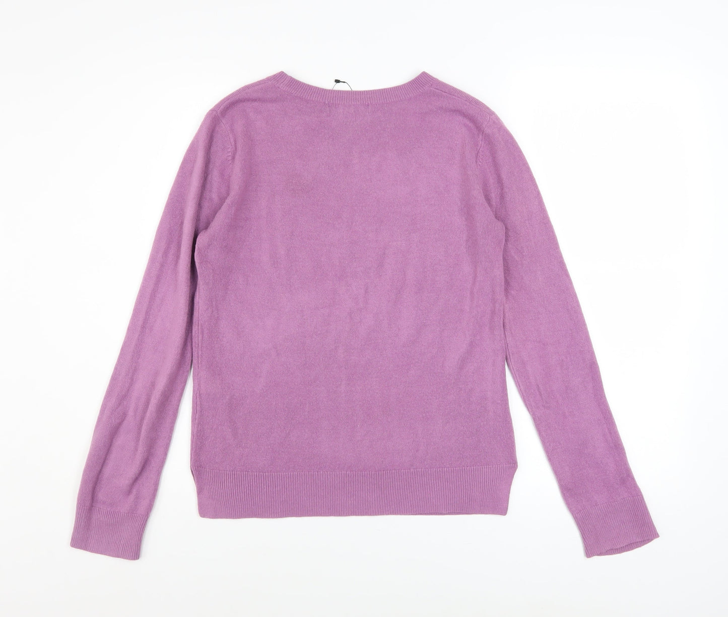 Marks & Spencer Women’s Purple Acrylic Crew Neck Jumper Size 8