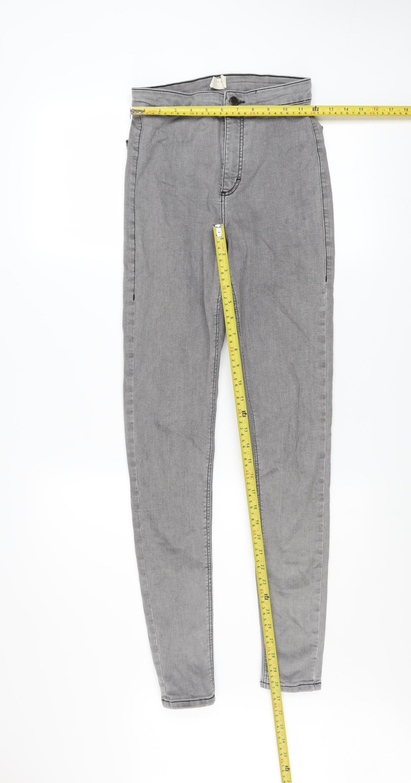 Topshop Women’s Grey Skinny Stretch Jeans Size 10 Regular Fit
