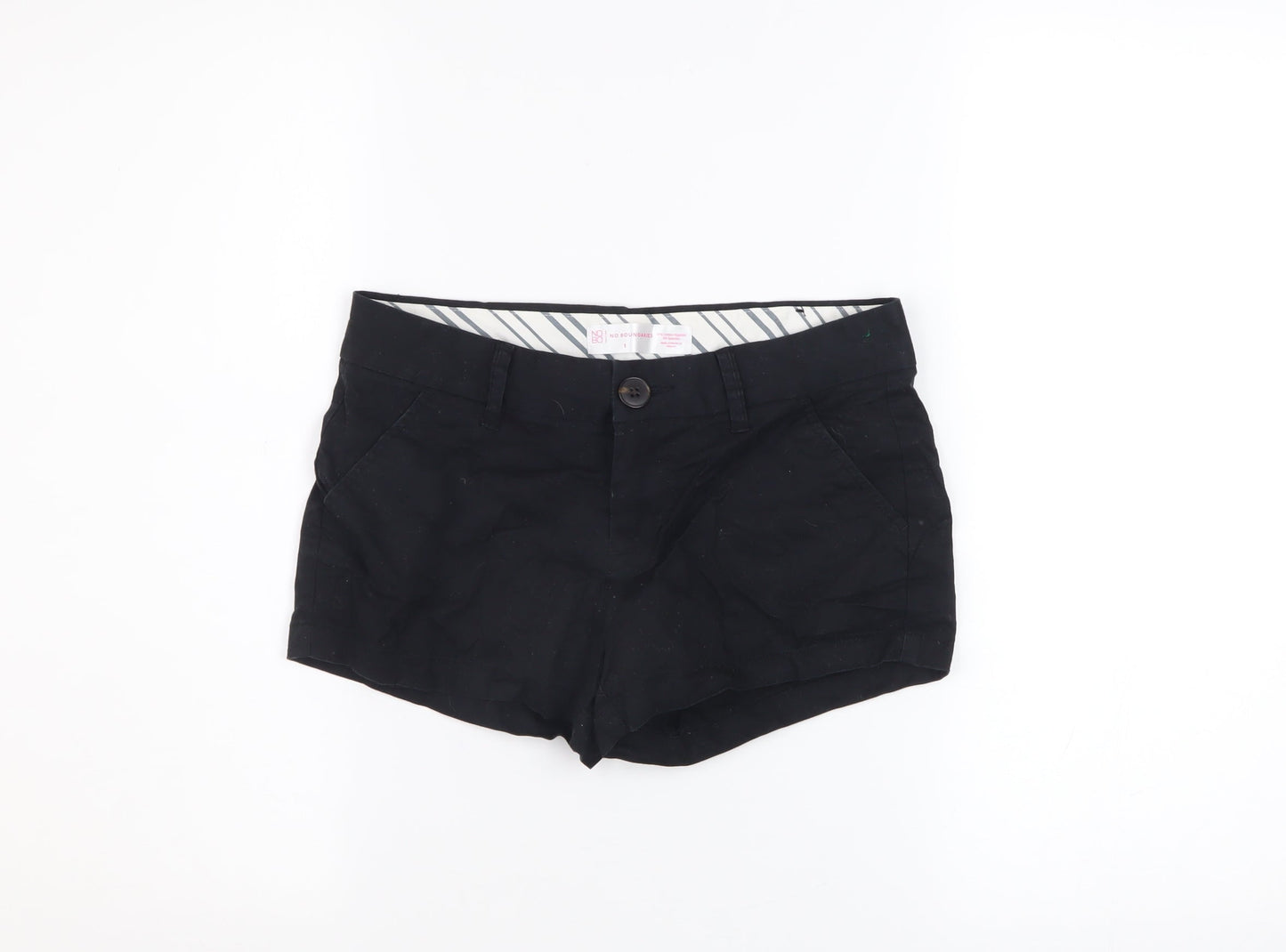 No Boundaries Women's Black Chino Shorts Size 4 Stretch Cotton