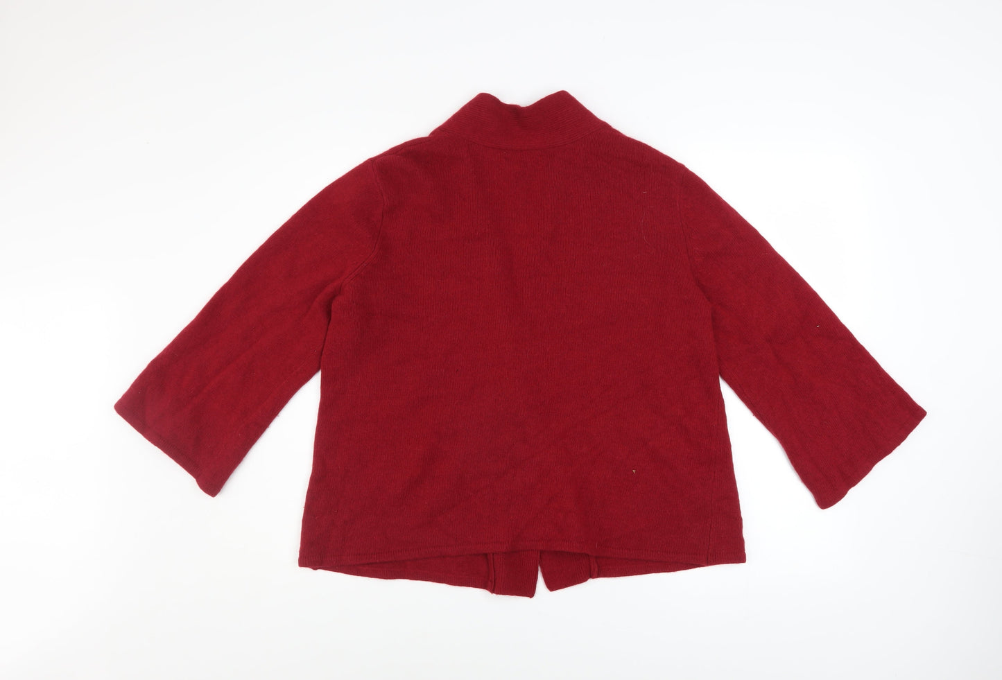 Tweeds Womens Red Wool Angora Blend Cardigan XL Knit V-Neck