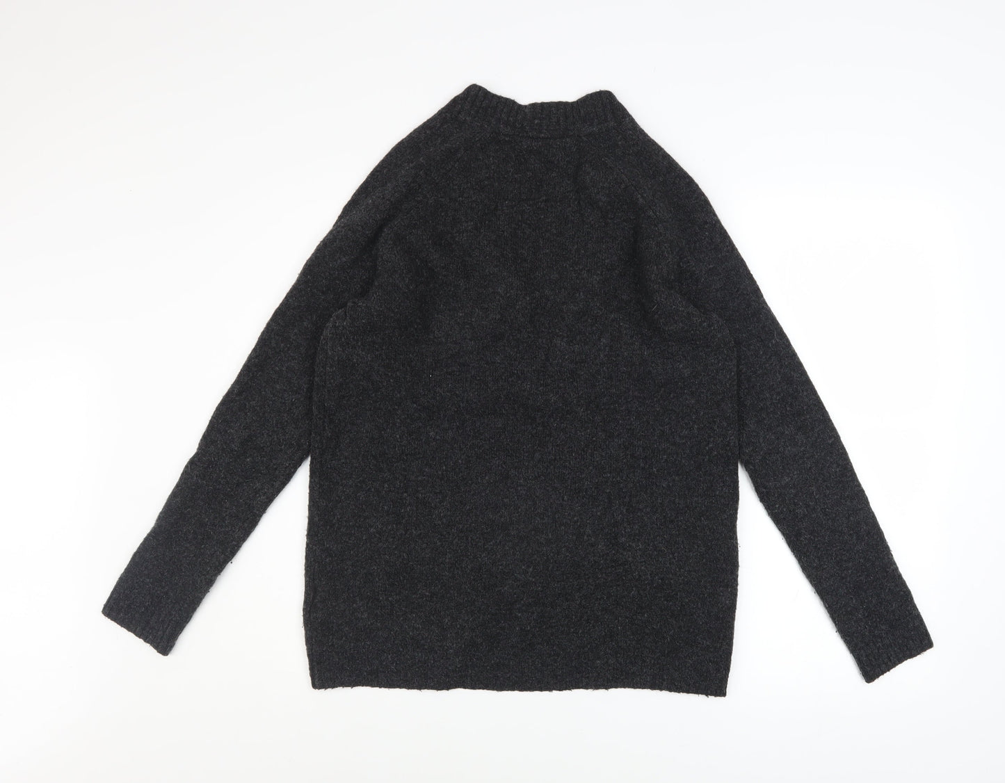 L.O.G.G. Womens Grey V-Neck Wool Blend Pullover Jumper Size S