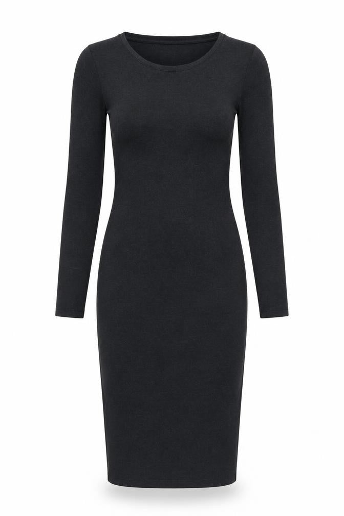 Vero Moda Women Black Bodycon Jersey Dress Size S Long Sleeve