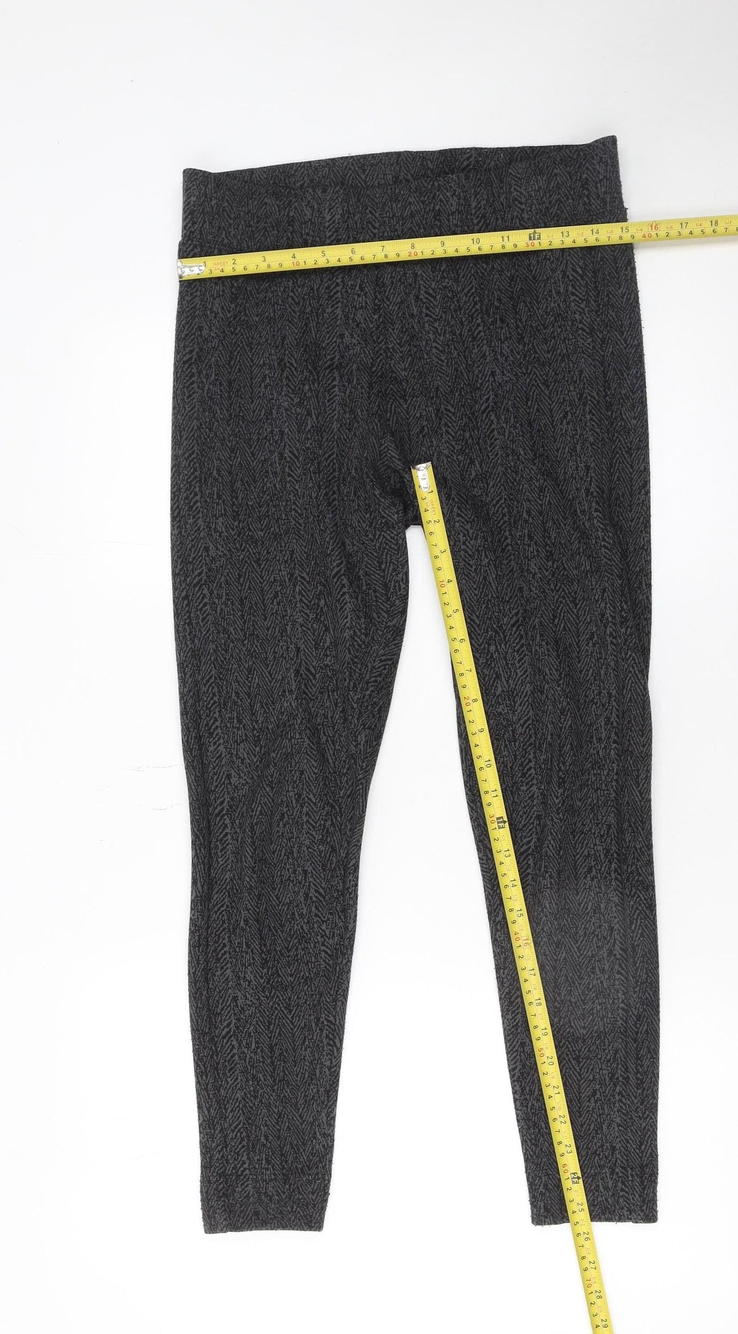 Marks and Spencer Womens Grey Herringbone Slim Leggings Size 12