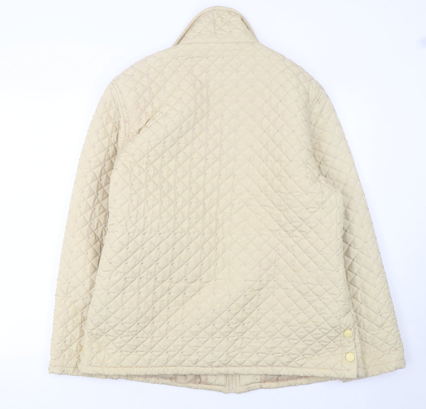 Oubeijinhe Womens Beige Quilted Mid-Length Jacket XL