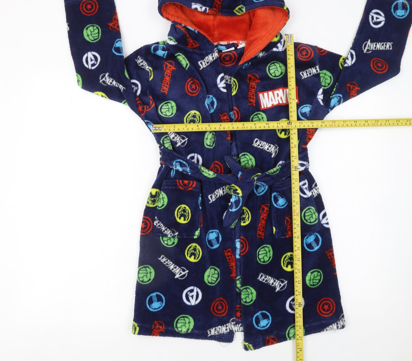 Marvel Boys Blue Fleece Avengers Hooded Robe 6-7 Years
