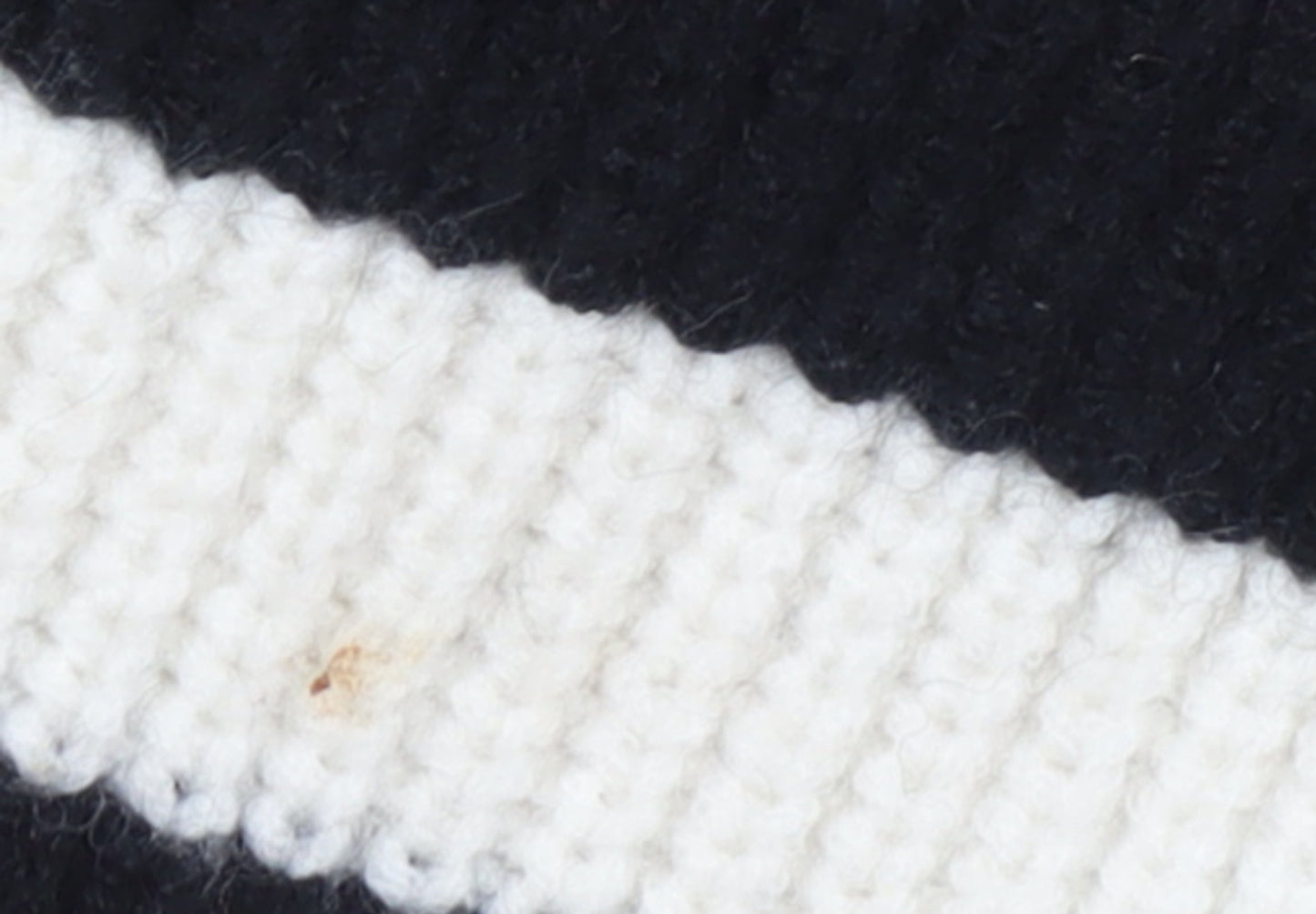 NEXT Girls Black & Ivory Striped 1/2 Zip Ribbed Jumper 15 Years