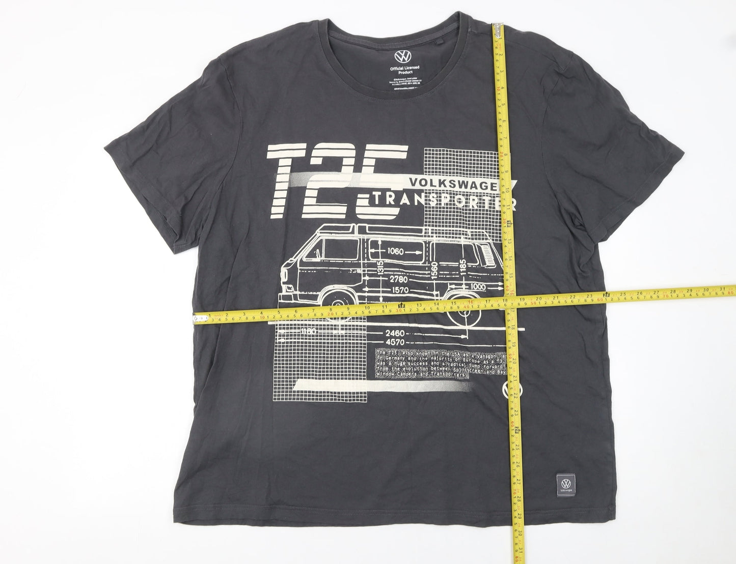 Tu Men’s Black Volkswagen Transporter Graphic Cotton T-Shirt 2XL