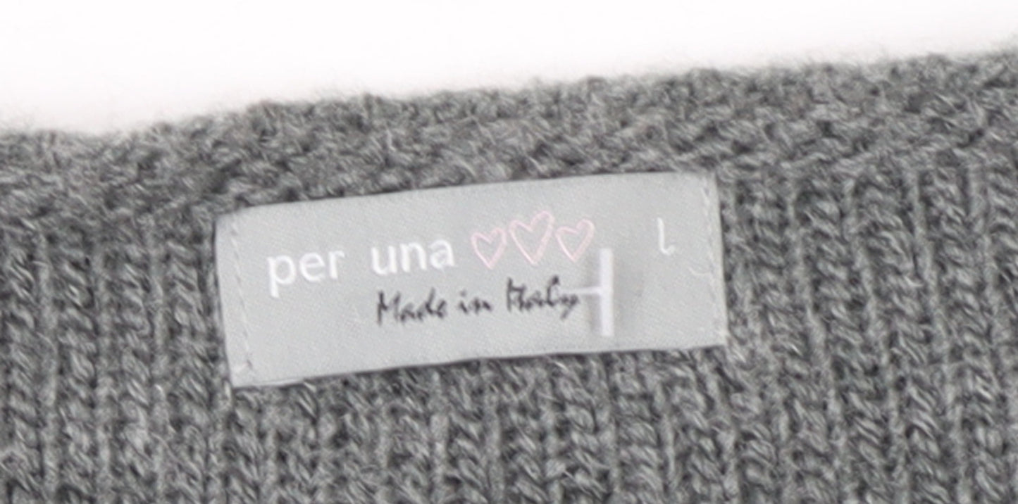 Marks and Spencer Per Una Women’s Grey Knit Cardigan L Long Sleeve