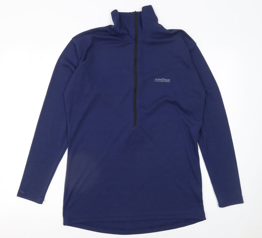 Karrimor Men's Blue Large 1/2 Zip Fleece Sweatshirt Outdoor Hiking Top