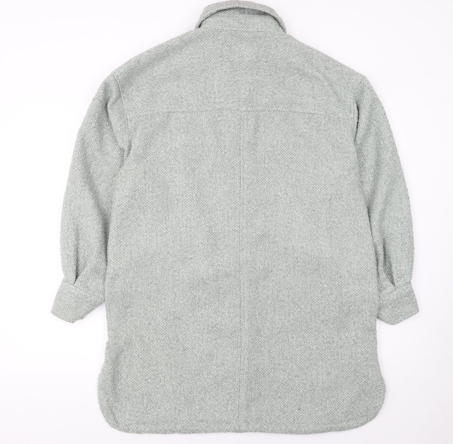 H&M Women's Grey Long Tweed Button Jacket Size S