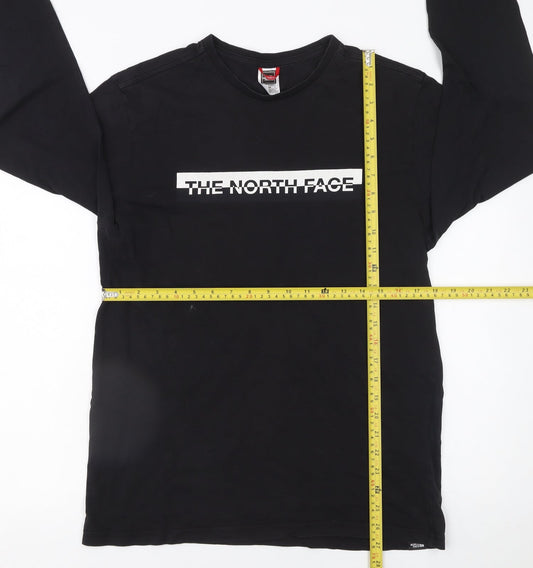 The North Face Men's Black Long Sleeve Cotton Logo T-Shirt Size M