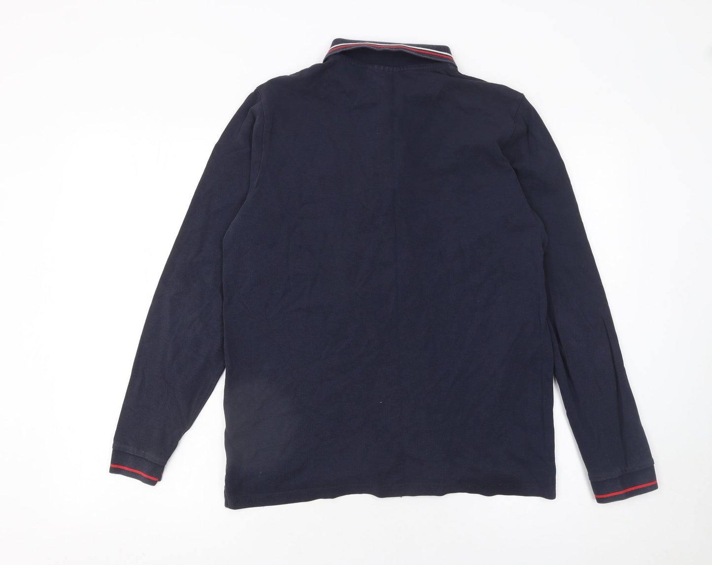 Hugo Boss Men’s Blue Long Sleeve Polo Shirt Size S Regular Fit Cotton