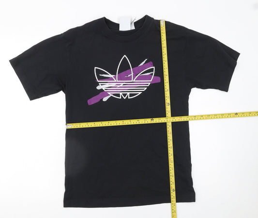 adidas Men’s Black Graphic Cotton T-Shirt Size S Regular Fit