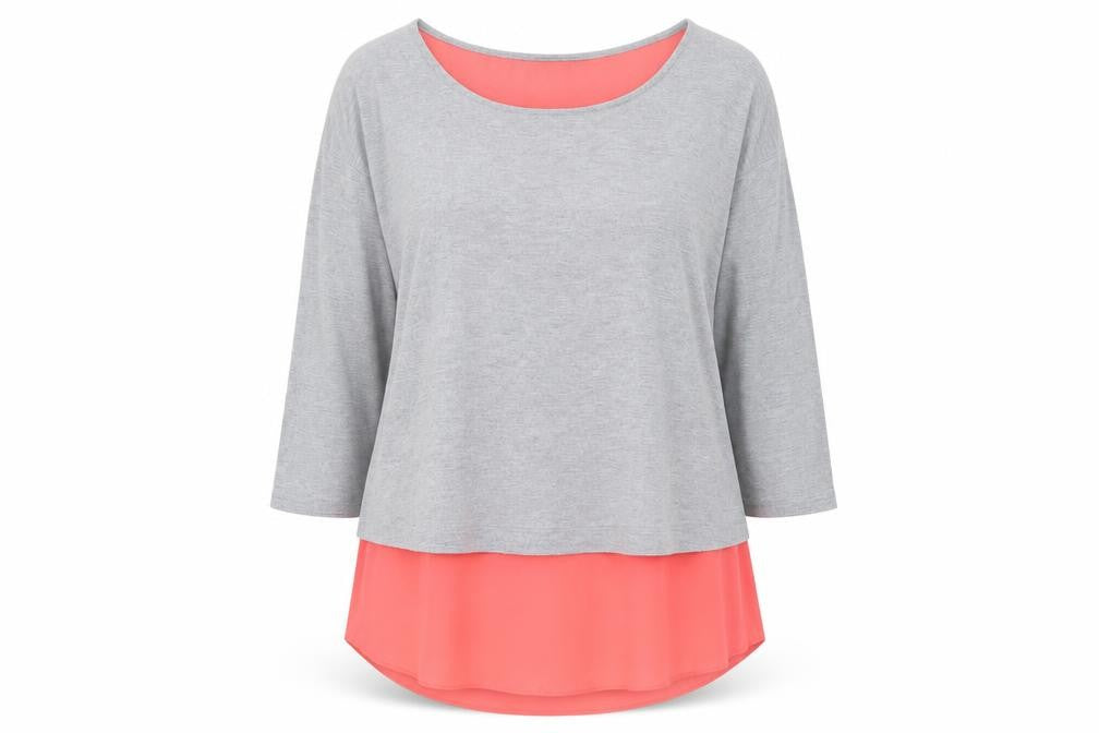 Marks and Spencer Women’s Grey Tunic Blouse Size 12 3/4 Sleeve Relaxed Fit