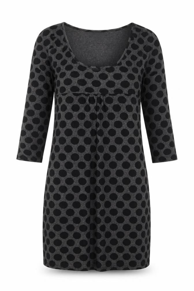 Warehouse Women Grey Polka Dot Bodycon Dress Size 8 Long Sleeve