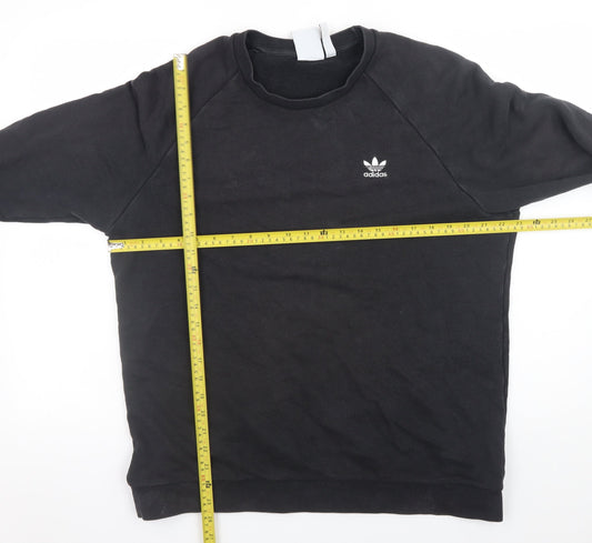 Adidas Men's Black Crew Neck Pullover Sweatshirt L Regular Fit