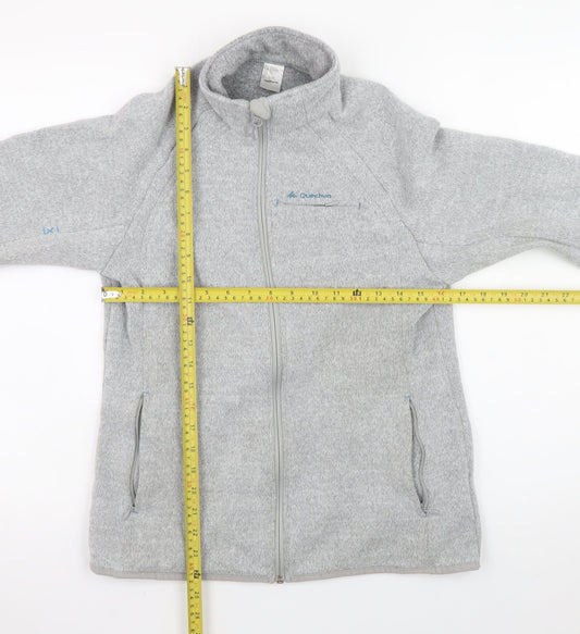 Quechua Men Grey Fleece Full Zip Outdoor Jacket Size L