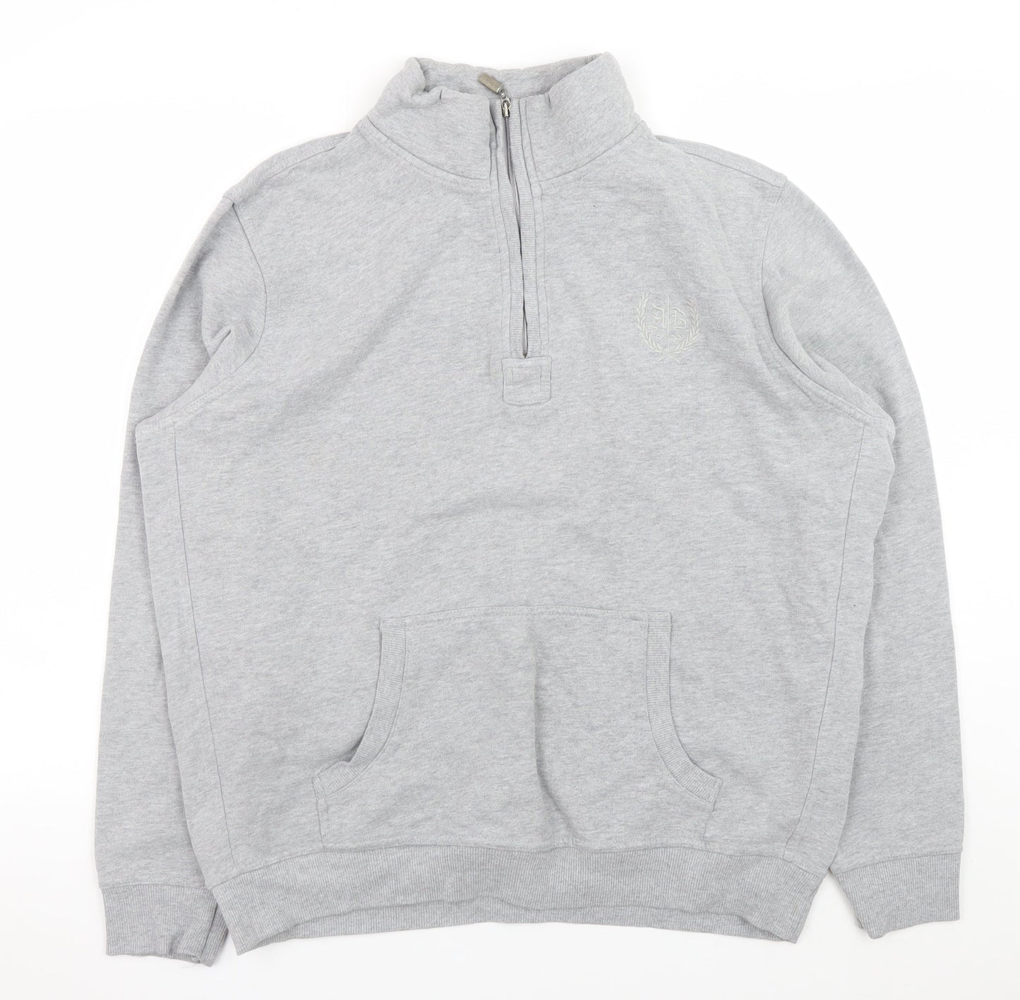 Atlantic Bay Men’s Grey 1/4 Zip Pullover Sweatshirt L