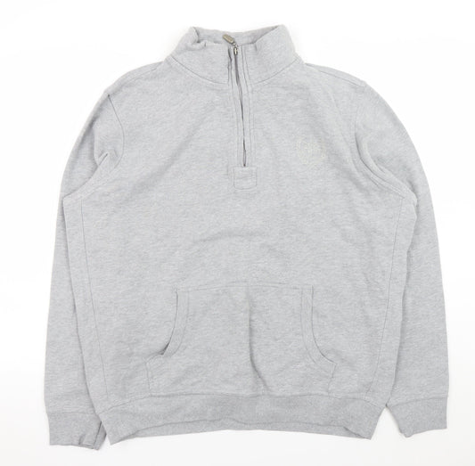 Atlantic Bay Men’s Grey 1/4 Zip Pullover Sweatshirt L