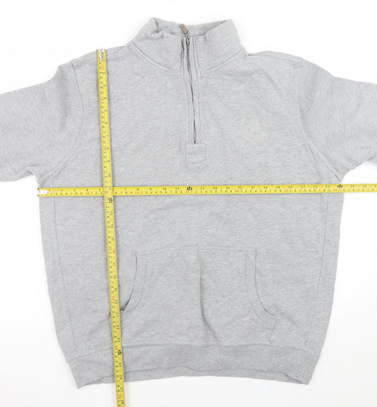 Atlantic Bay Men’s Grey 1/4 Zip Pullover Sweatshirt L