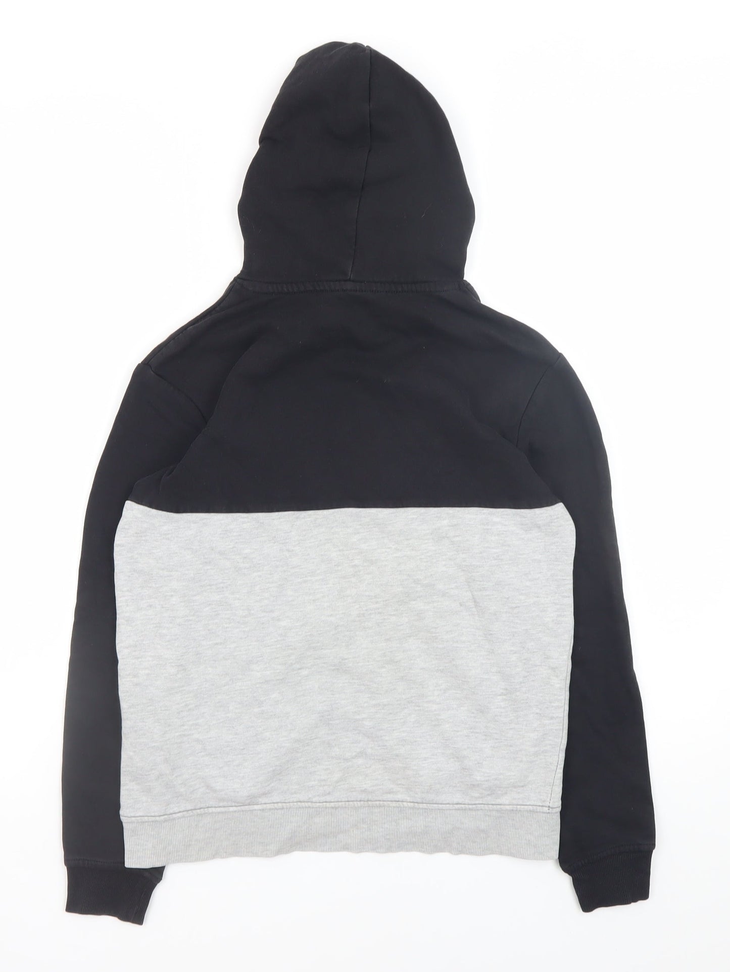 H&M Boys Black Grey Colourblock Pullover Hoodie 11-12 Years