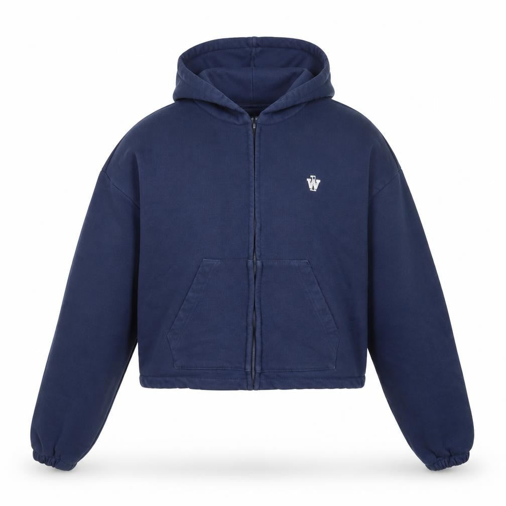 Twin Unisex Blue Full Zip Relaxed Fit Hoodie One Size