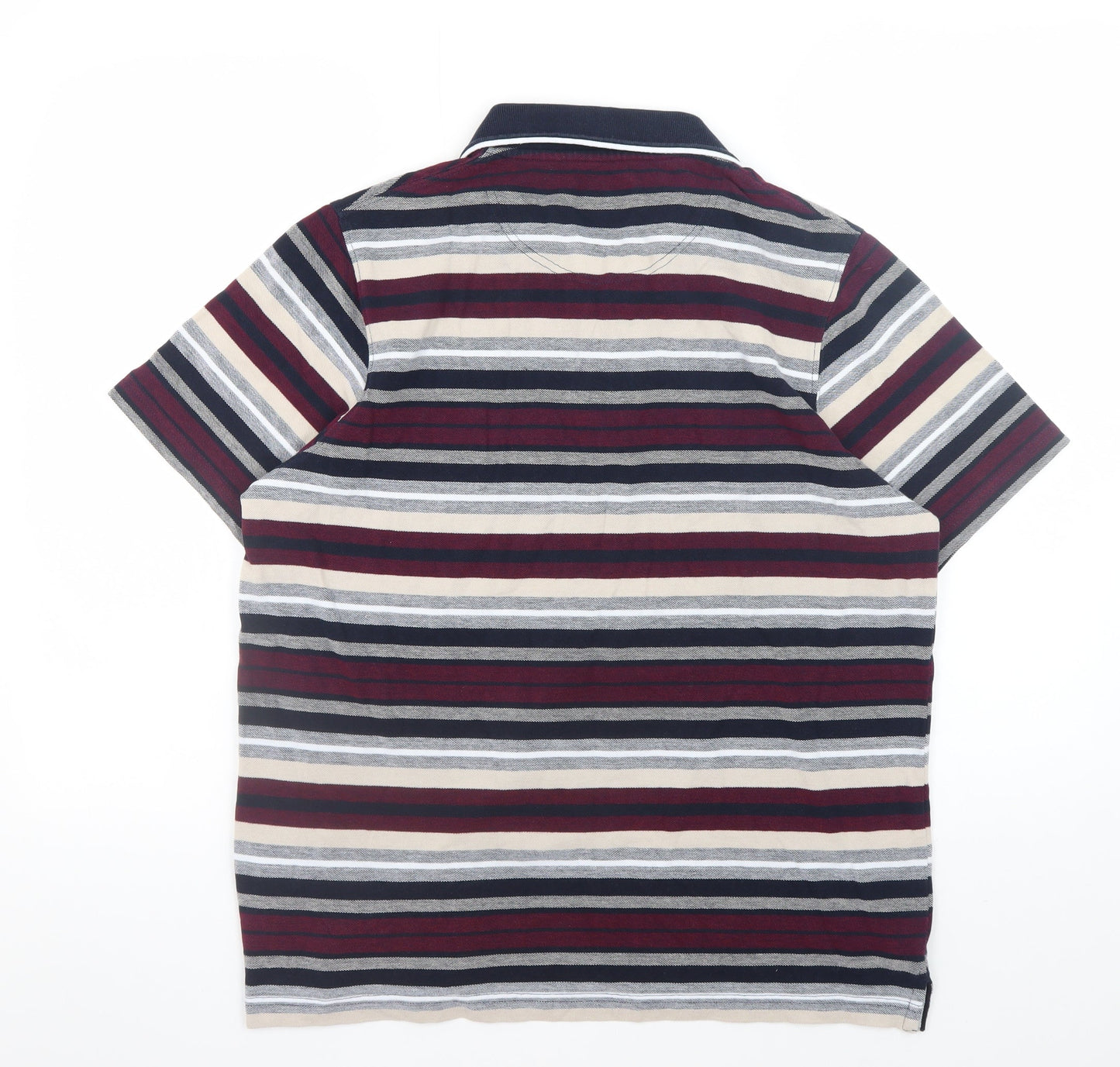 Guinness Men's Multicoloured Striped Cotton Polo Shirt M