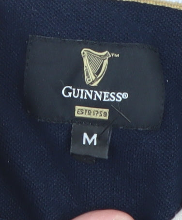 Guinness Men's Multicoloured Striped Cotton Polo Shirt M