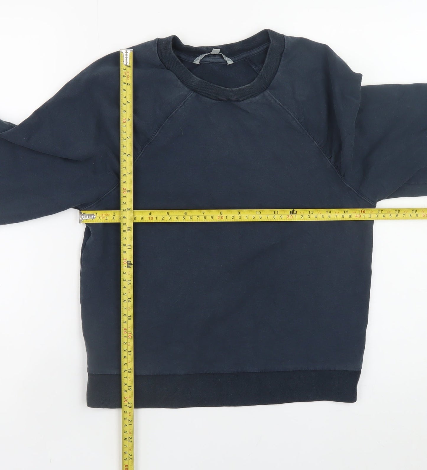 Oliver Bonas Womens Navy Blue Cotton Blend Crew Neck Sweatshirt UK 6