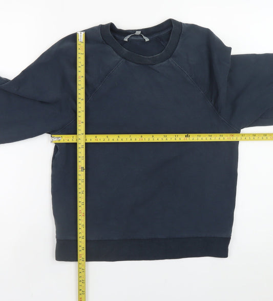 Oliver Bonas Womens Navy Blue Cotton Blend Crew Neck Sweatshirt UK 6