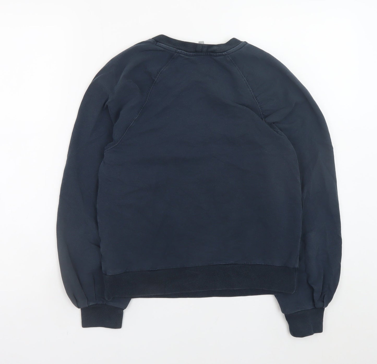 Oliver Bonas Womens Navy Blue Cotton Blend Crew Neck Sweatshirt UK 6
