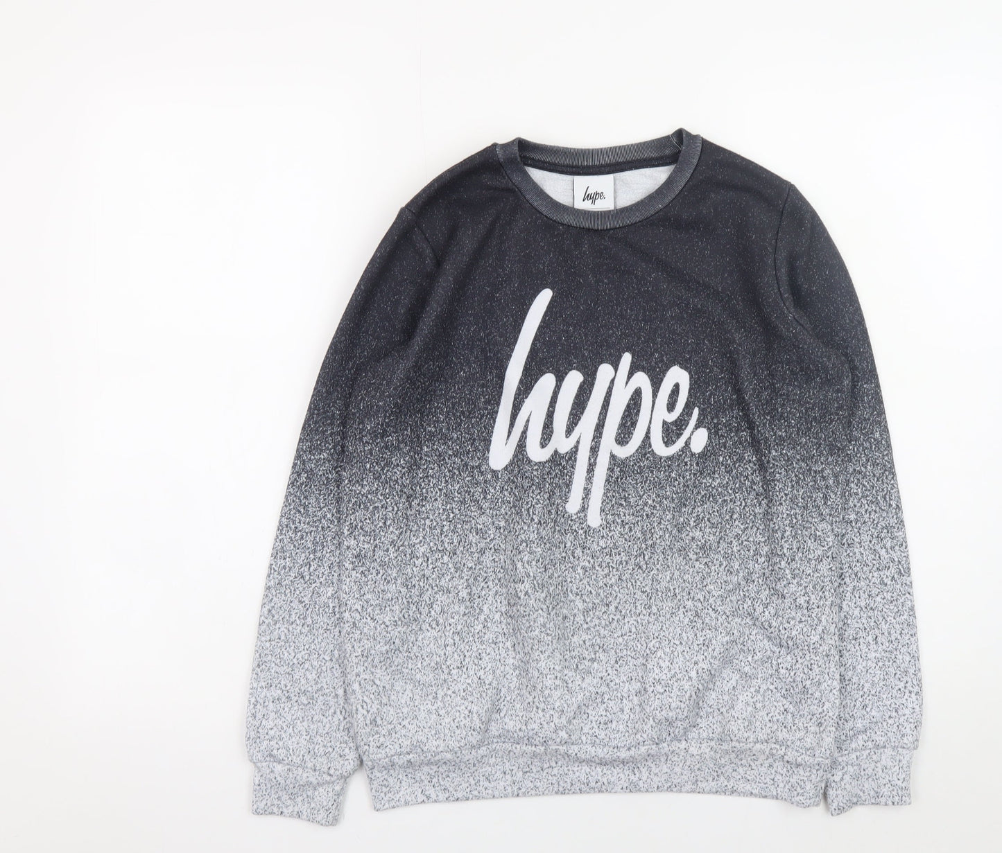 Hype Boys Black Gradient Logo Pullover Sweatshirt 11-12 Years