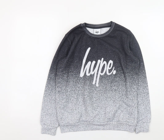 Hype Boys Black Gradient Logo Pullover Sweatshirt 11-12 Years