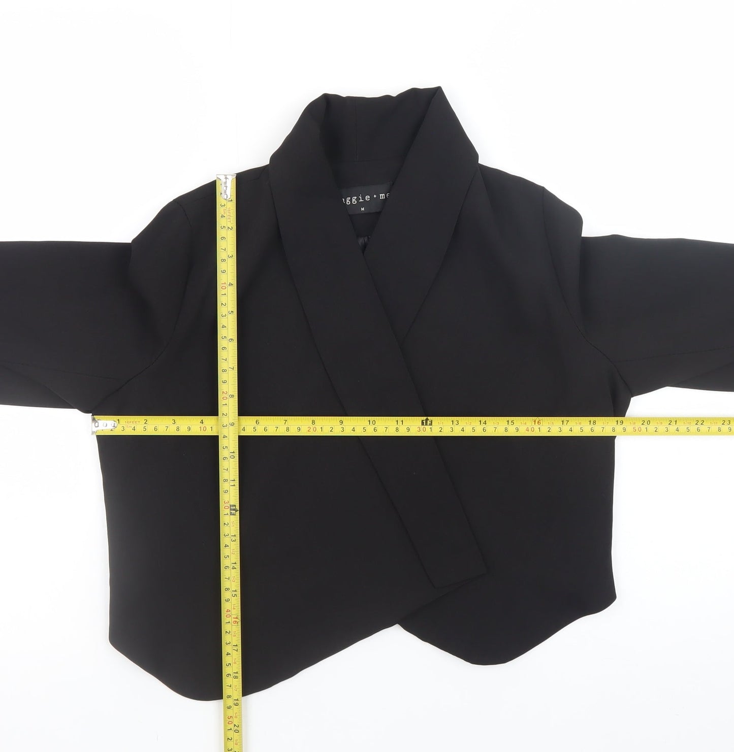 Maggie + Me Women's Black Cropped Blazer Jacket Size M
