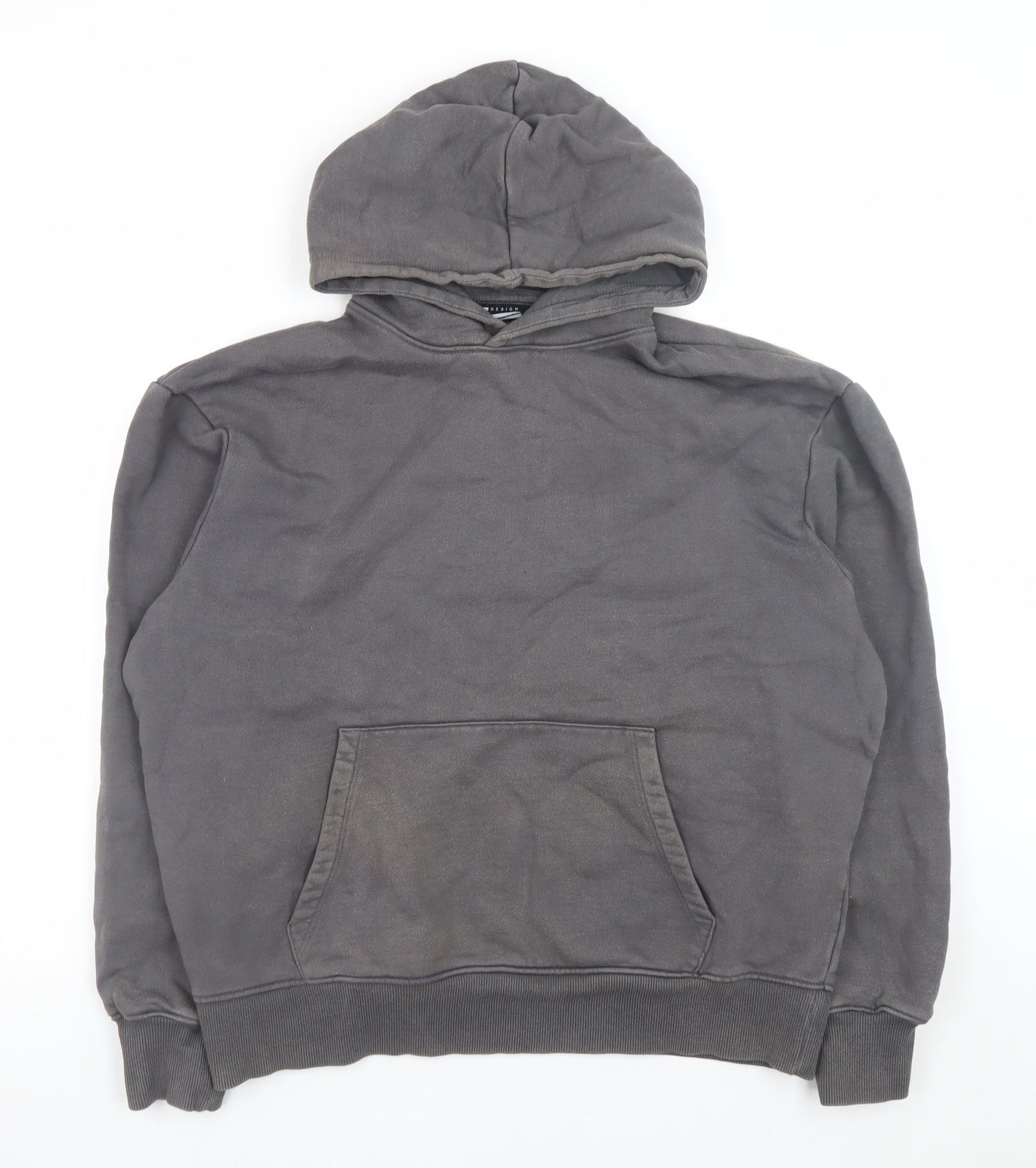 ASOS Design Men's Grey Pullover Hoodie Cotton Blend Size M